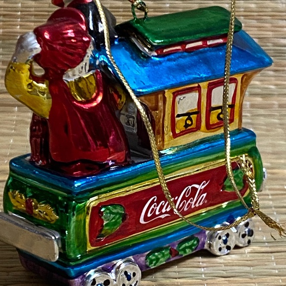 CocaCola Train Christmas Ornament w/ Cute Penguin - Picture 3 of 8